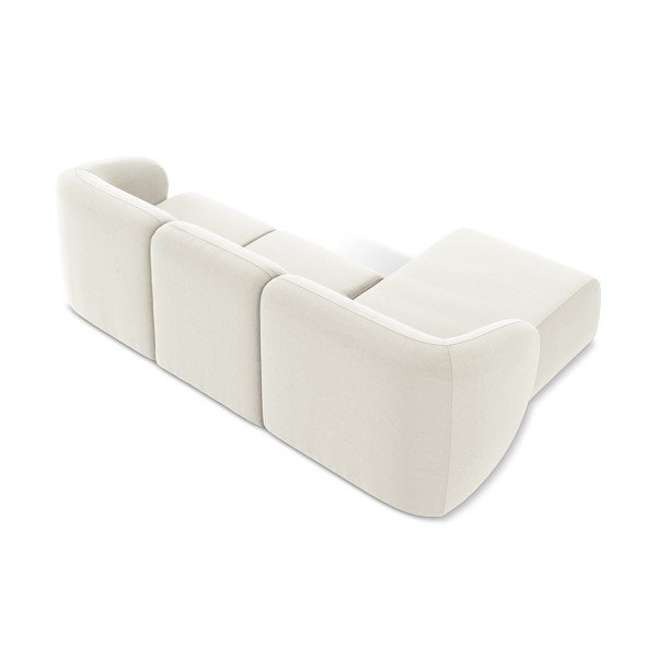 Smėlio spalvos kampinė sofa iš velveto (su kairiuoju kampu/su gultu) Lani – Makamii-image-3