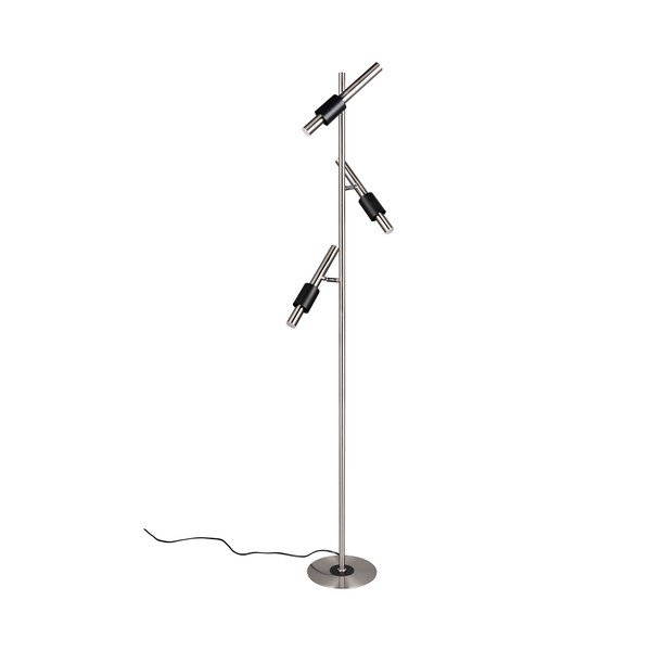 Juodos spalvos/sidabrinės spalvos pastatomas šviestuvas LED (aukštis 150 cm) Ikaris – Trio Select-image-3