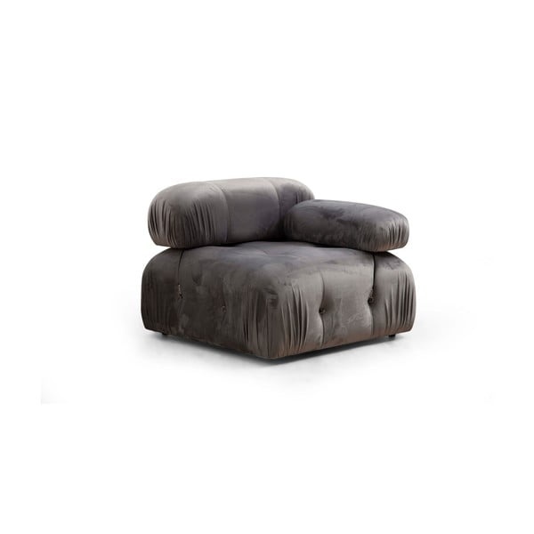 Modulinė sofa tamsiai pilkos spalvos iš velveto (su dešiniuoju kampu) Bubble – Artie