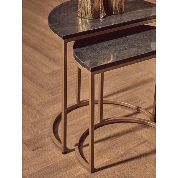 Su marmuriniu stalviršiu šoniniai stalai 2 vnt. 28x45 cm Varana – Premier Housewares-image-3