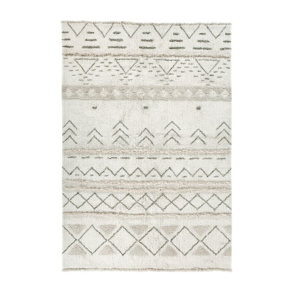 Skalbiamas/rankų darbo iš vilnos kilimas kreminės spalvos 170x240 cm Lakota Day – Lorena Canals
