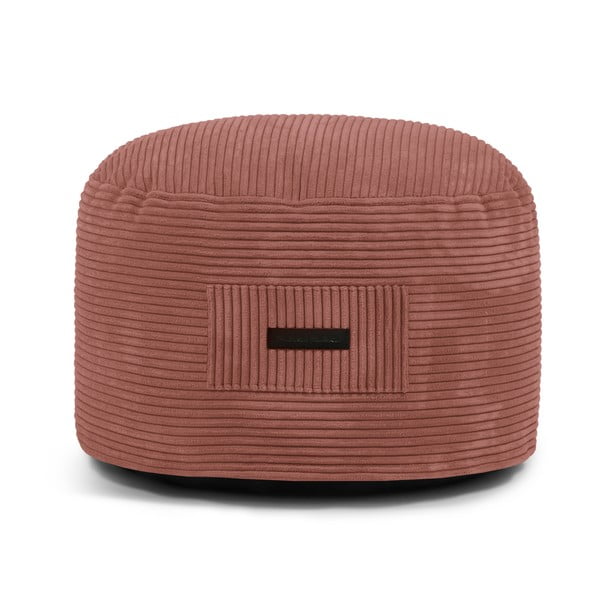 Raudonos plytų spalvos iš kordinio velveto pufas Om 60 – SLOWDOWN