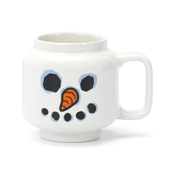 Baltos spalvos iš keramikos vaikiškas puodelis latte kavai 255 ml Snowman – LEGO®