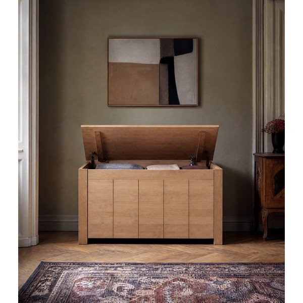 Iš pušies masyvo skrynia natūralios spalvos 100x45 cm Bertram – Støraa-image-3