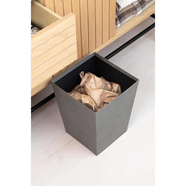 Pilkos spalvos šiukšliadėžė biurui Sofia Canvas Paper Laminate – Bigso-image-2