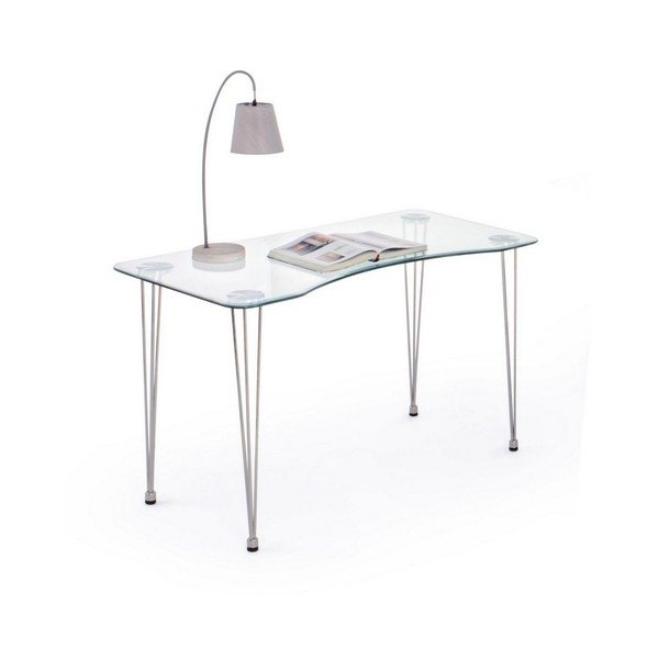 Rašomasis stalas su stikliniu stalviršiu 60x120 cm Rondo – Bizzotto-image-2