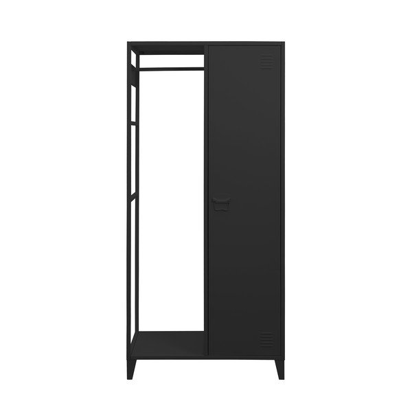 Atvira iš metalo drabužių spinta juodos spalvos 80x175 cm Salino – Støraa
