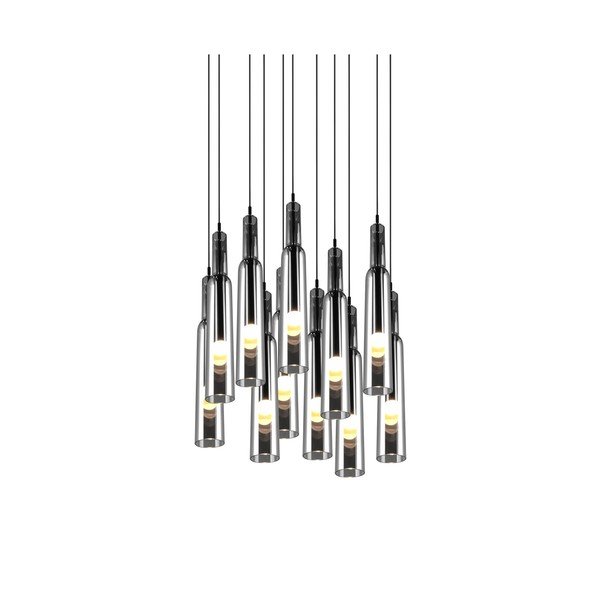 Kabantis šviestuvas sidabrinės spalvos LED ø 50 cm su stiklo gaubtu Lucent – Trio Select-image-2