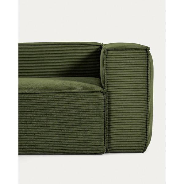 Žalios spalvos iš kordinio velveto kampinė sofa Blok – Kave Home-image-4