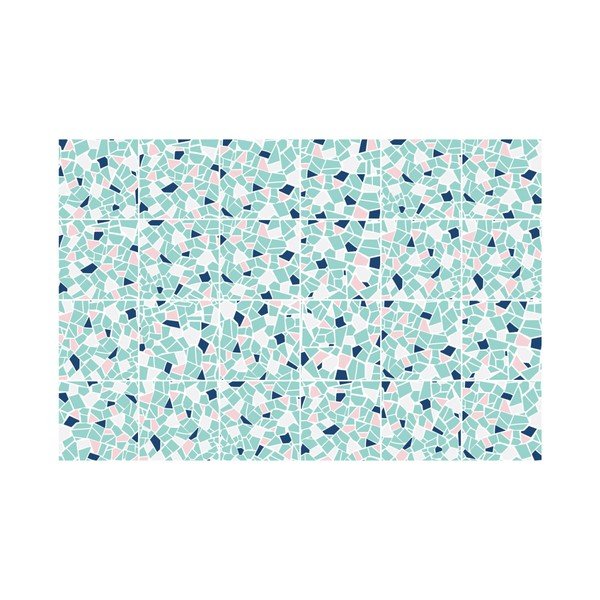 24 sieninių lipdukų rinkinys Ambiance Cement Tile Stickers Terrazzo Aqua, 15 x 15 cm-image-3