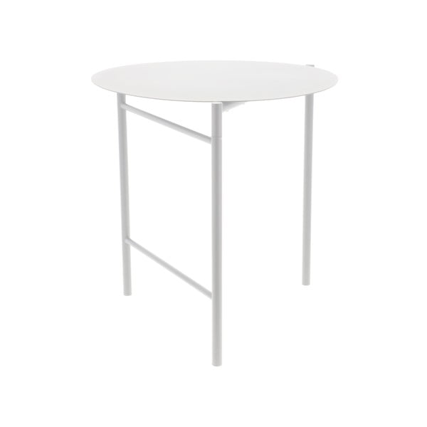 Iš metalo apvalios formos valgomojo stalas baltos spalvos ø 70 cm Disc – Zone