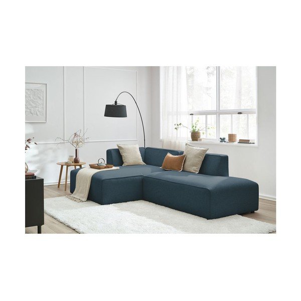 Tamsiai mėlynos spalvos modulinė kampinė sofa (su kairiuoju kampu/„L“ formos) Megeve – Bobochic Paris-image-4