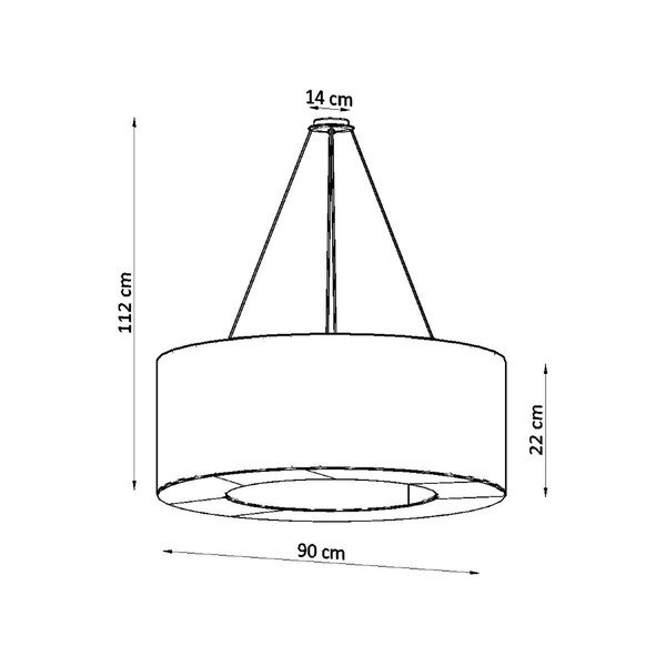 Kabantis šviestuvas baltos spalvos ø 90 cm su tekstiliniu gaubtu Galata – Sollux-image-4
