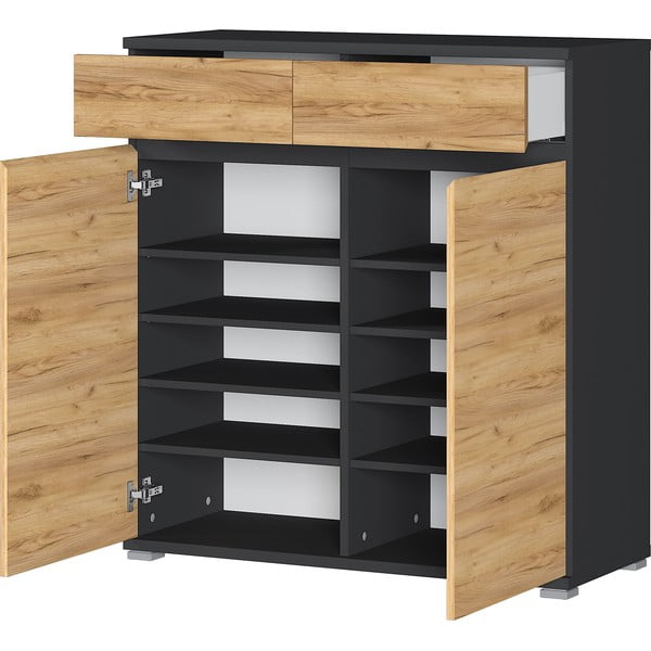 Ąžuolo dekoro batų spinta su stalčiais Lissabon - Germania-image-2