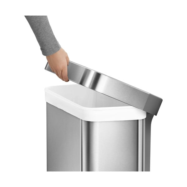 Sidabrinė šiukšliadėžė su pedalu simplehuman, 55 l-image-3