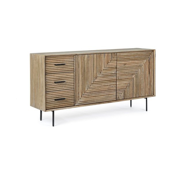 Natūralios spalvos iš mango masyvo šoninė spintelė 160x83x40 cm Darsey – Bizzotto