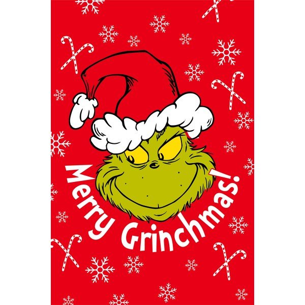 Raudonos spalvos iš mikroflanelės vaikiškas pledas 100x150 cm Grinch – Jerry Fabrics