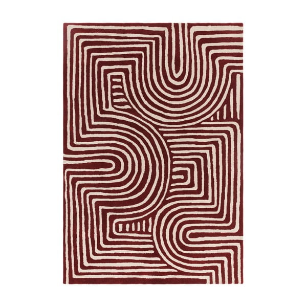 Rankų darbo iš vilnos kilimas bordo spalvos 160x230 cm Reef – Asiatic Carpets