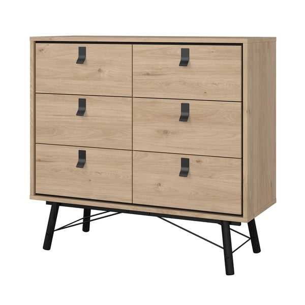 Žema šoninė spintelė natūralios spalvos iš ąžuolo 102x99 cm Ry – Tvilum-image-3