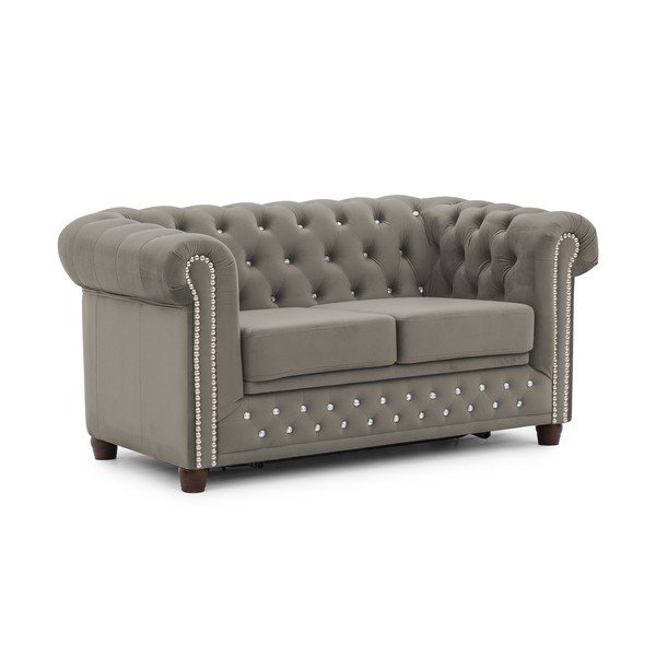 Pilkos spalvos sulankstoma sofa iš velveto 148 cm York Blik – Ropez