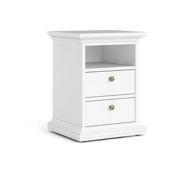 Baltas naktinis staliukas su lentynomis Paris - Tvilum-image-2
