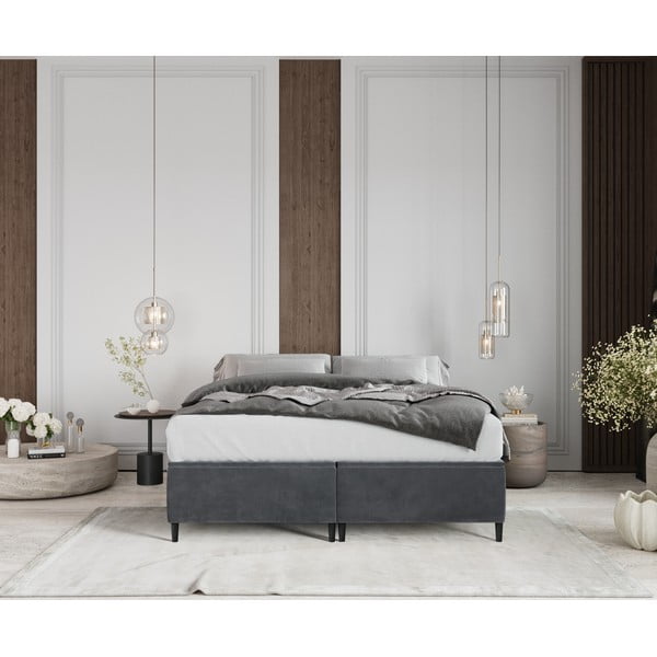 Dvigulė lova antracito spalvos audiniu dengta su sandėliavimo vieta 180x200 cm Tate – Maison de Rêve-image-3