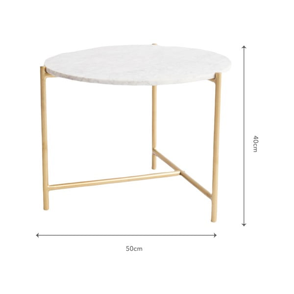 Balto marmuro apvalus kavos staliukas ø 50 cm Morgans - Really Nice Things-image-3