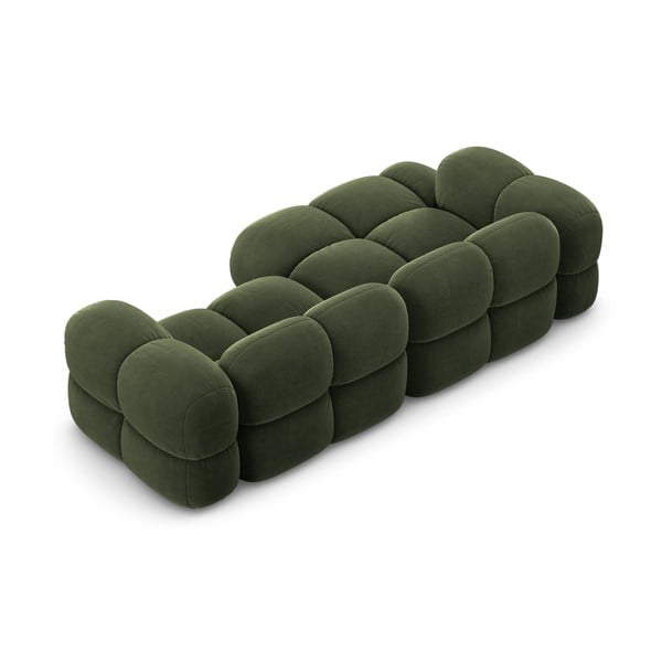 Žalios spalvos iš velveto kampinė sofa (su kairiuoju kampu/su gultu) Loretto – Cosmopolitan Design-image-4