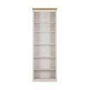 Baltos spalvos iš pušies masyvo knygų spinta  74x223x37 cm Anita – Støraa