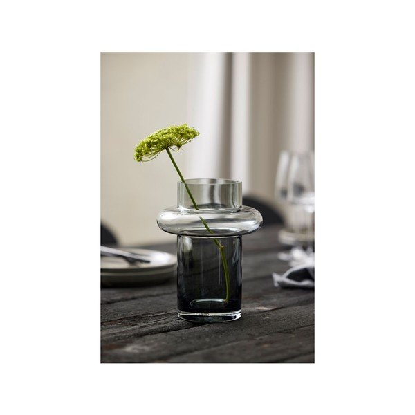 Pilko stiklo vaza Lyngby Glas Tube, aukštis 20 cm-image-2