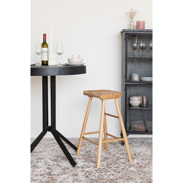 Natūralios spalvos iš ąžuolo masyvo baro taburetė (sėdynės aukštis 65,5 cm) Vander – White Label-image-1