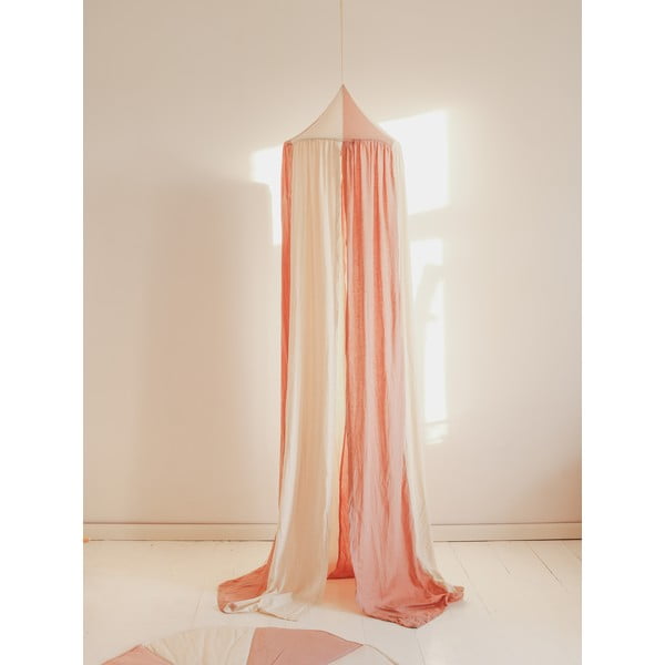 Baltos ir rožinės spalvos medvilninis baldakimas Powder Pink Circus - Moi Mili-image-1