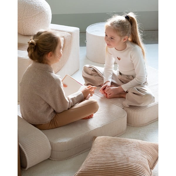 Kreminės spalvos iš kordinio velveto vaikiškas krėslas Flip – Wigiwama-image-3