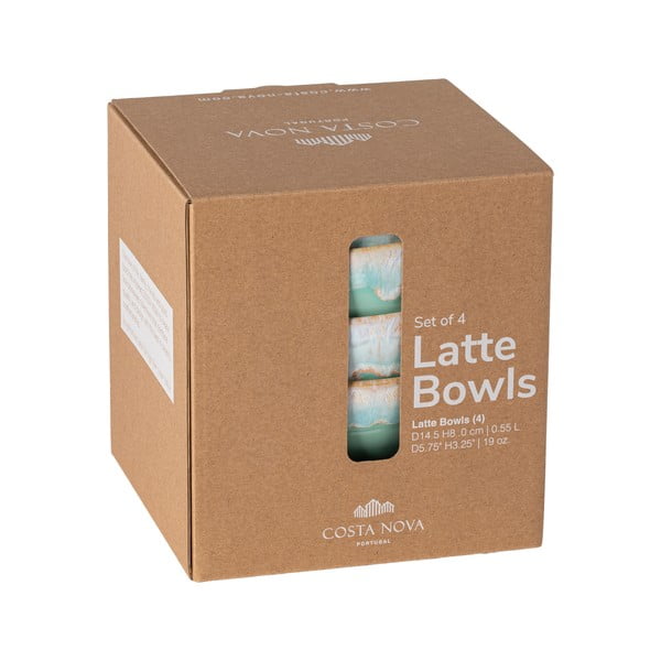 Dubenys iš akmens masės turkio spalvos 4 vnt. ø 15 cm Latte – Costa Nova-image-2