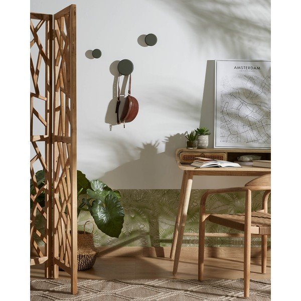 Sieniniai pilkai žalios spalvos iš medienos kabliai 3 vnt. Nadua – Kave Home-image-1