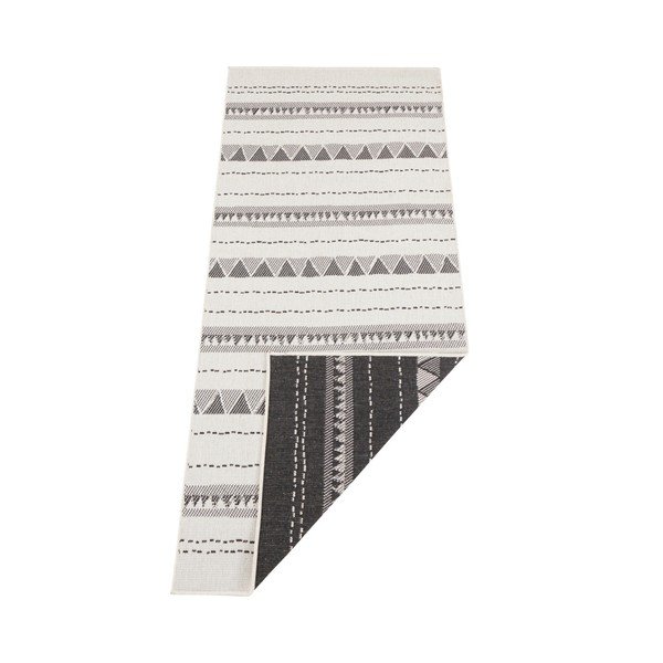 Juodos ir kreminės spalvos lauko kilimas NORTHRUGS Bahamos, 80 x 350 cm-image-2