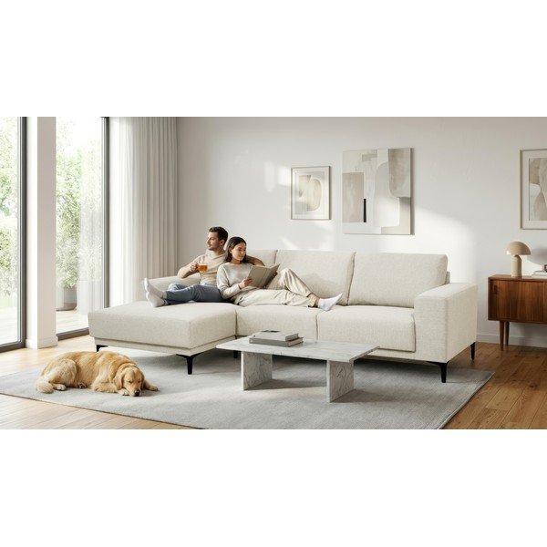 Kampinė sofa smėlio spalvos (su kairiuoju kampu) Chile – Scandic-image-1