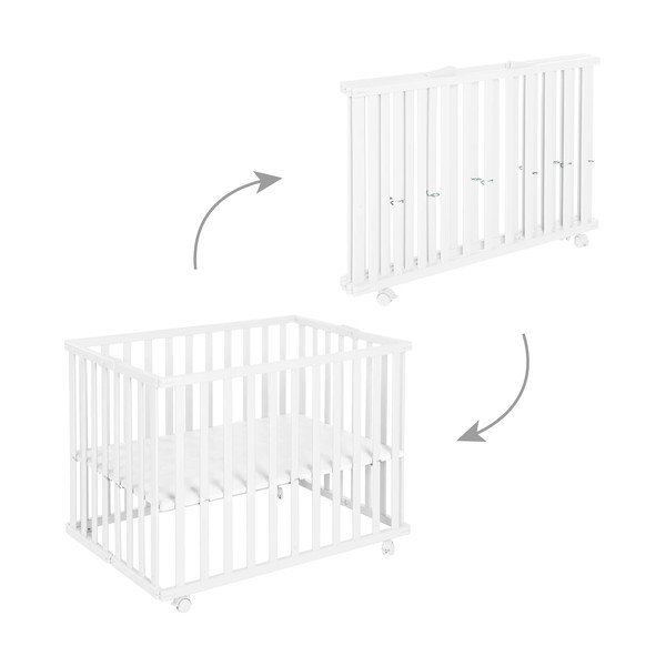 Maniežas vaikams baltos spalvos 100x75 cm – Roba-image-3