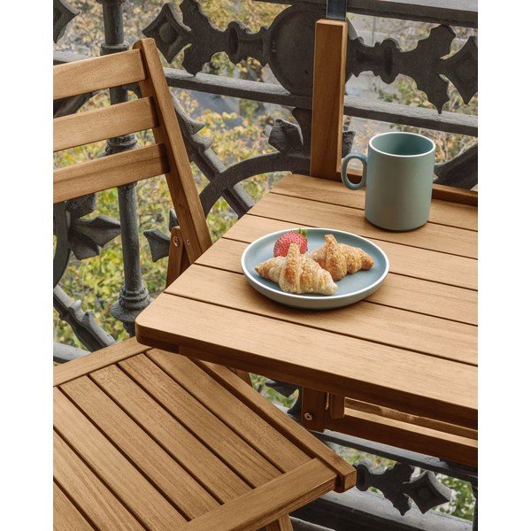 Iš medienos masyvo pakabinamas balkono stalas 40x42 cm Amarilis – Kave Home-image-1