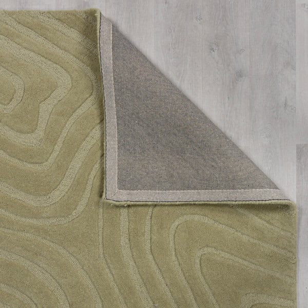 Rankų darbo iš vilnos kilimas khaki spalvos 60x230 cm Mesmerise Sage – Flair Rugs-image-4