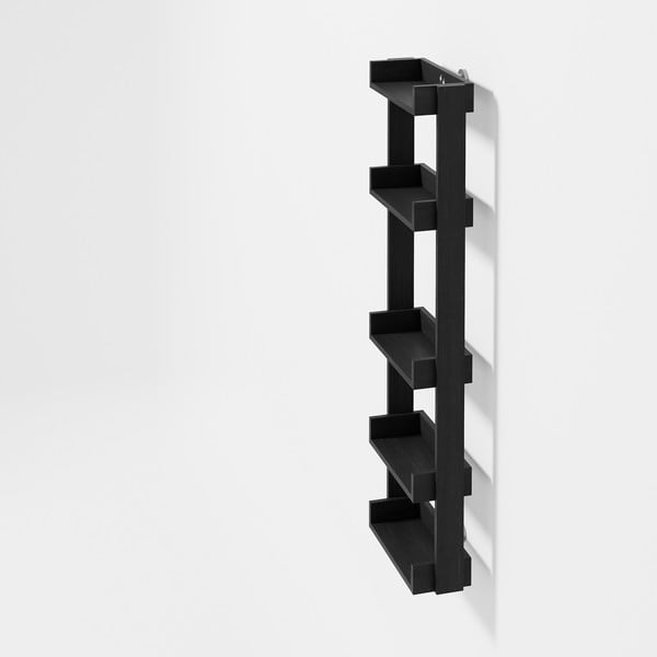 Juoda sieninė lentyna vonios kambariui iš ąžuolo Wireworks Yoku-image-1