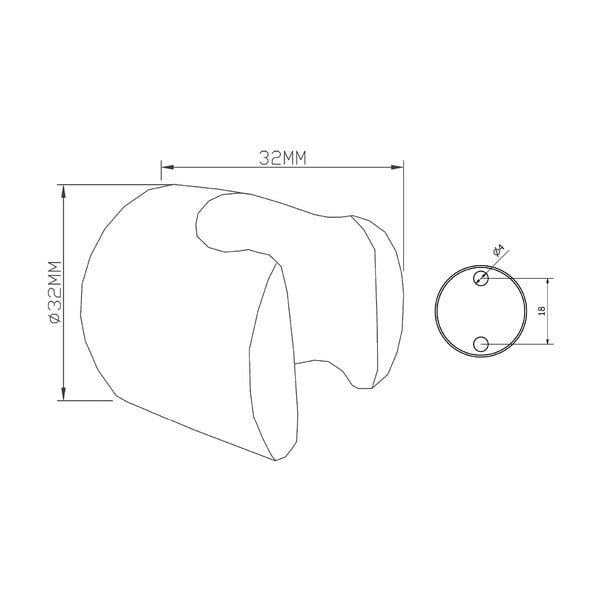Iš žalvario dušo galvutės laikiklis blizgios sidabrinės spalvos ø 3 cm – Sapho-image-1