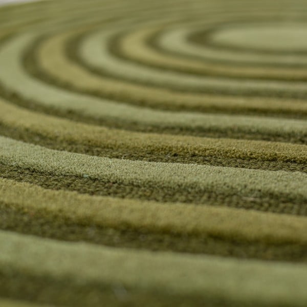 Rankų darbo žalios spalvos iš vilnos kilimas 200x290 cm Conway Retro – Flair Rugs-image-2