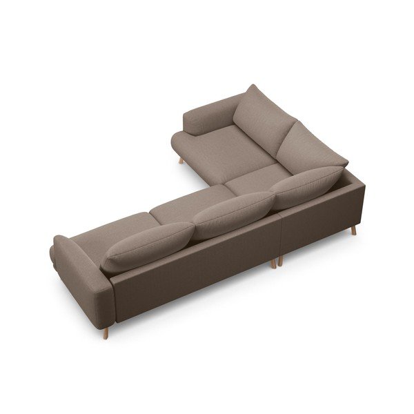 Taupe spalvos kampinė sofa (su kairiuoju kampu/su gultu) Naomi – Micadoni -image-2