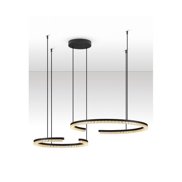 Matinės juodos spalvos iš aliuminio kabantis šviestuvas LED su pritemdymo funkcija Greamy – Nova Luce-image-4