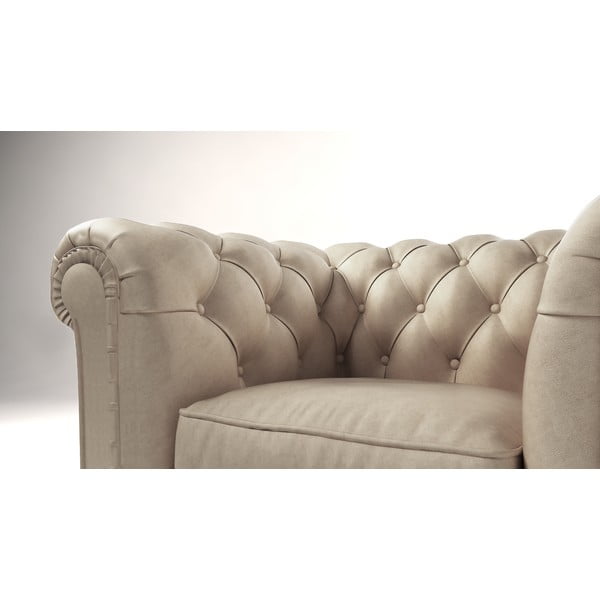 Kreminio aksomo fotelis Cambridge - Ropez-image-3