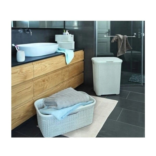 Šviesios kreminės spalvos skalbinių krepšys Curver Hamper, 60 l-image-2