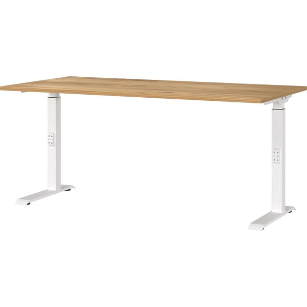 Reguliuojamas aukštis rašomasis stalas su ąžuolo dekoro stalviršiu 80x160 cm Downey – Germania