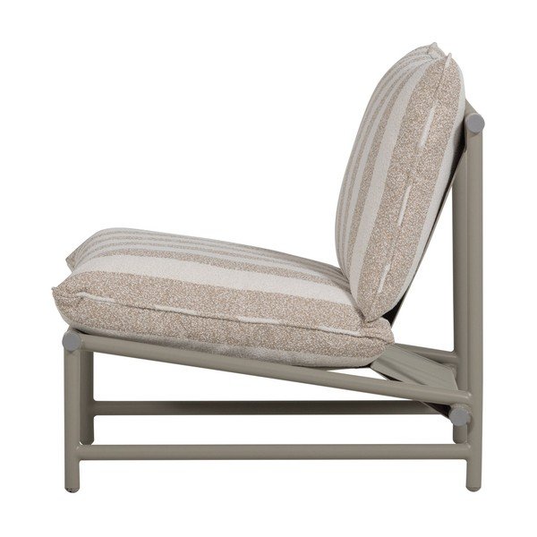 Smėlio spalvos metalinis/paminkštinto audinio sodo krėslas Elvo – WOOOD-image-3