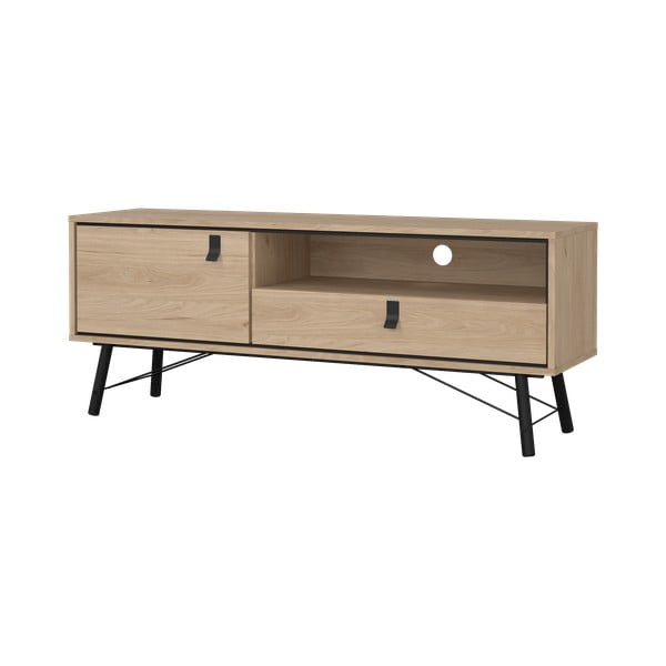 Natūralios spalvos TV spintelė iš ąžuolo 150x60x40 cm Ry – Tvilum-image-4
